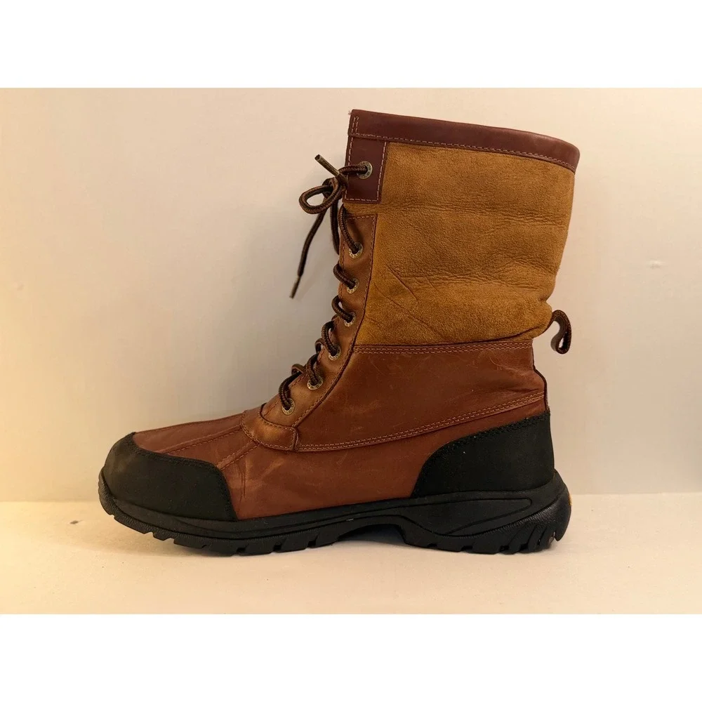 UGG Australia Adirondack Boots Mens Sz 11 Brown Leather Waterproof Winter Vibram